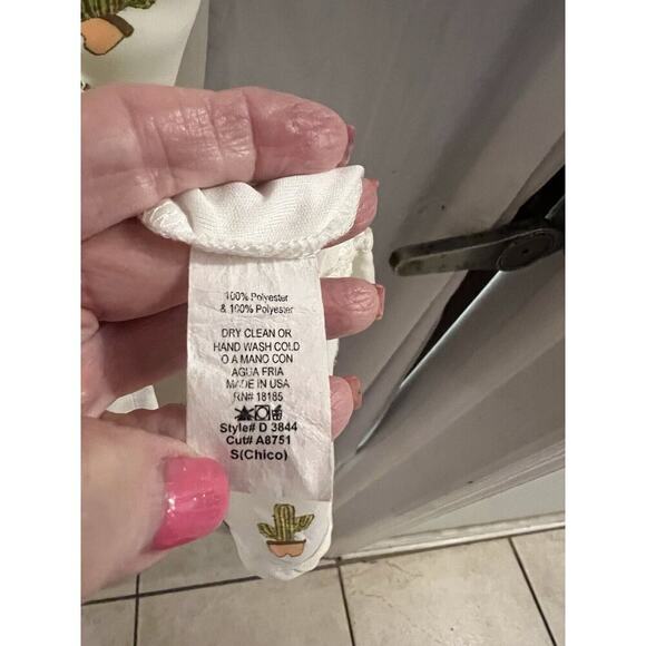 Audrey 3+1 White Cactus Print Racer Back Tank Mini Dress Layered Sz S - Picture 4 of 6